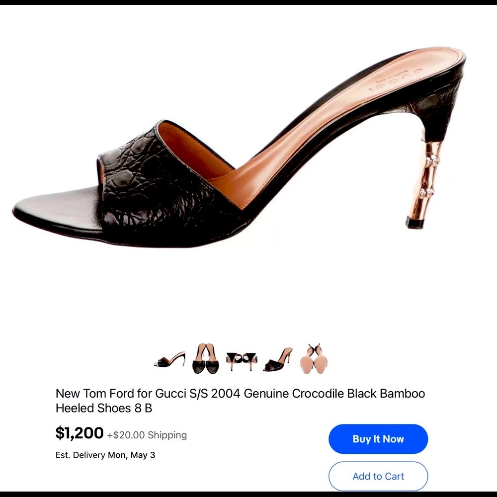 Tom Ford Gucci Black Runway Bamboo Heels